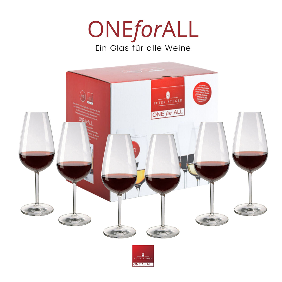 ONEforALL Universalglas – 6er Pack (red)